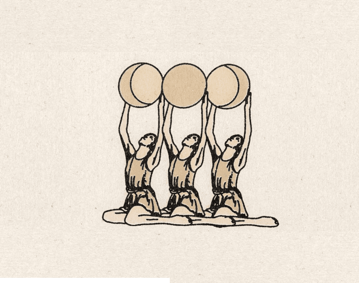 Moiras - Las tres Moiras sosteniendo el hilo de la vida